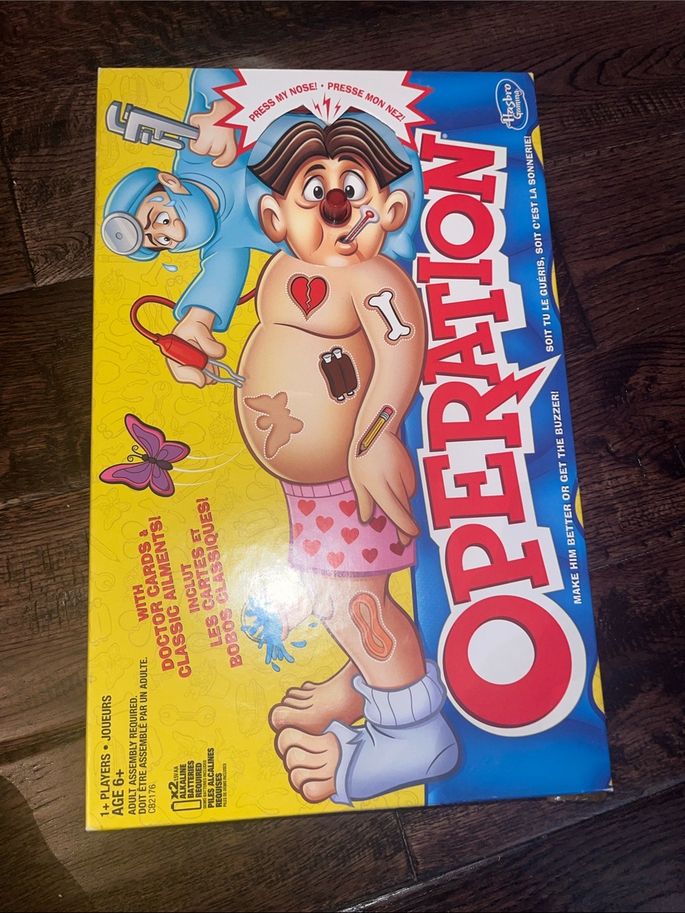 Hasbro Operation Game Box with Red, Blue, Yellow Artwork